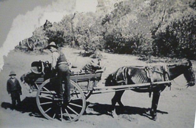 Cart used to transport goods to Gully